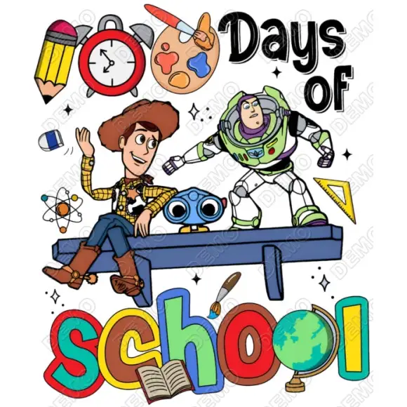 100 Days  of School Toy Story  DTF  Iron on Transfer