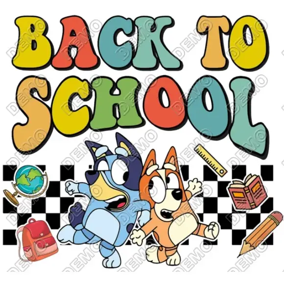 Bluey DTF Back to School Shirt Iron on Transfer #2 Bluey DTF Back to School Shirt Iron on Transfer #2