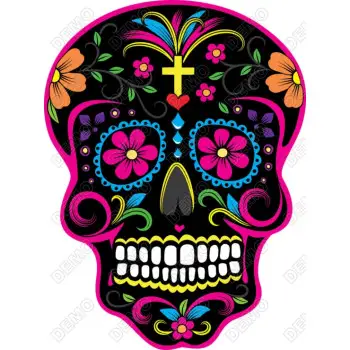Day of the Dead  Día de Muertos Skull DTF Shirt Iron on Transfer 