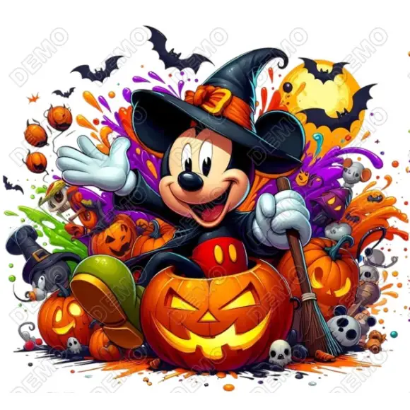 Disney Halloween Mickey Mouse  DTF  Iron on Transfer