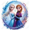 Frozen  Elsa and Anna DTF  Shirt Iron on Transfer 
