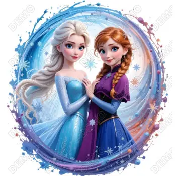 Frozen  Elsa and Anna DTF  Shirt Iron on Transfer 