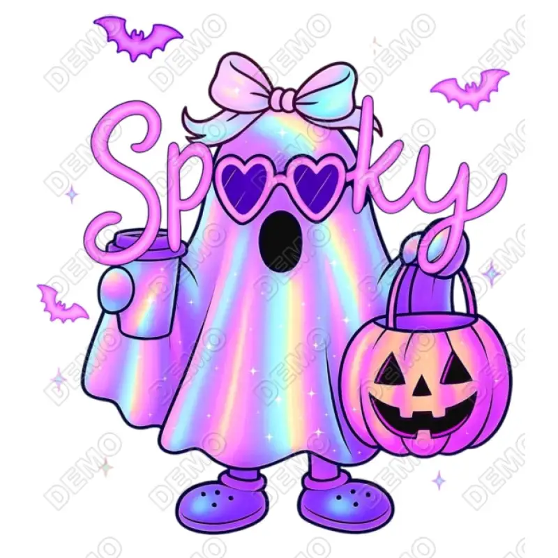 Ghost Neon Halloween DTF  Iron on Transfer