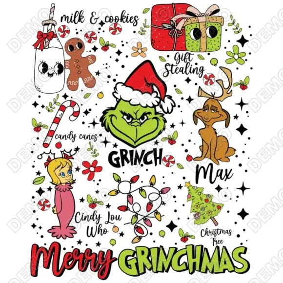 Grinch Christmas DTF Transfer Grinch Christmas DTF Transfer
