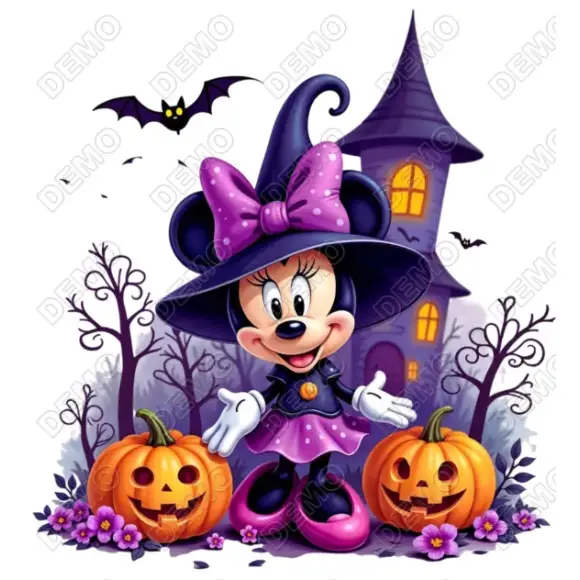 Halloween Minnie Mouse Pumpkin  DTF  Iron on Transfer