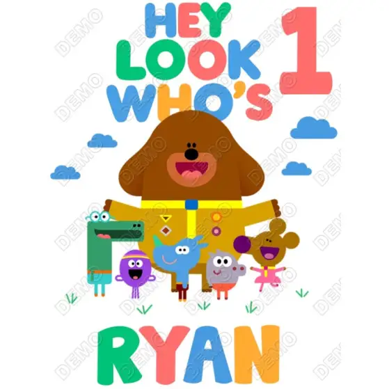 Hey Duggee Birthday Custom  DTF  Shirt Iron on Transfer