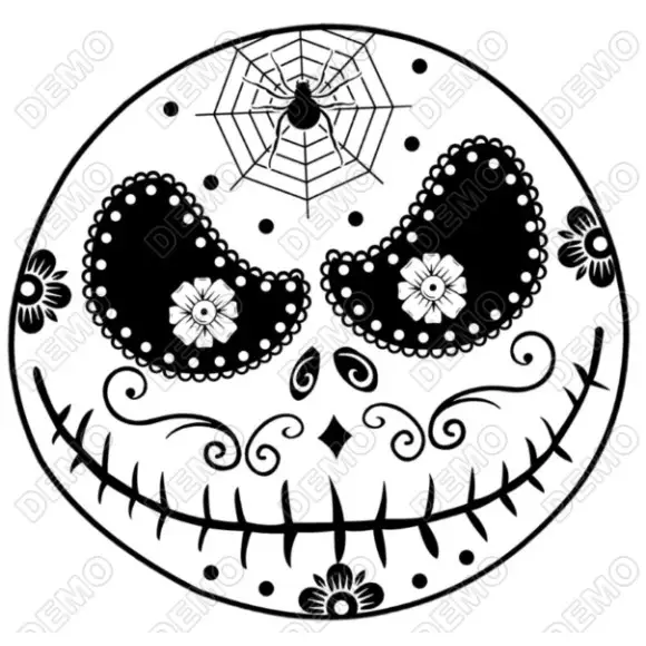 Jack Skellington Sugar Skull  Nightmare  DTF Iron on Transfer