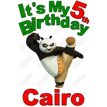 Kung Fu Panda  Birthday Custom  DTF  Shirt Iron on Transfer 