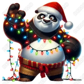 Kung Fu Panda Christmas  DTF  Shirt Iron on Transfer 
