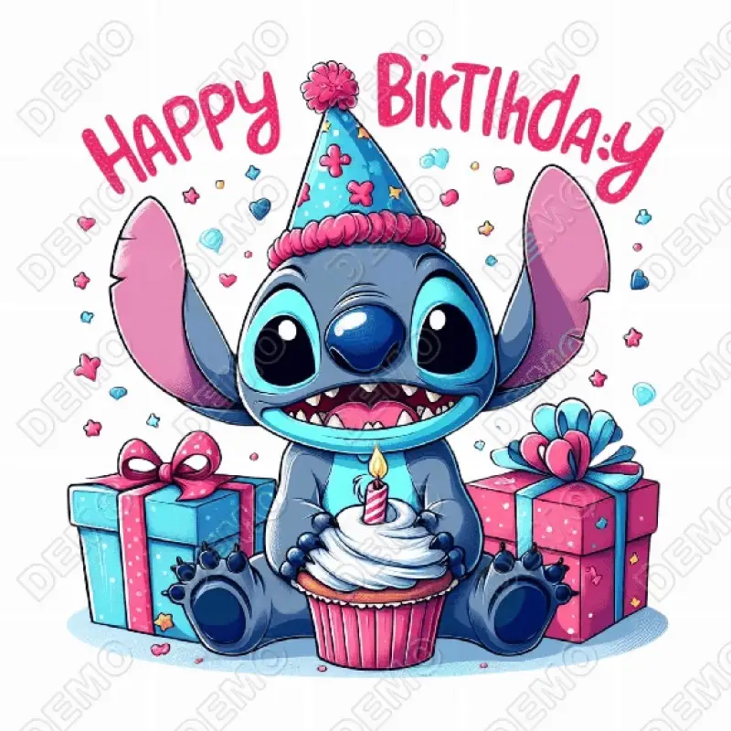 Lilo & Stitch Birthday DTF Shirt Iron on Transfer Lilo & Stitch Birthday DTF Shirt Iron on Transfer