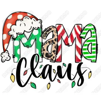 Mama Claus DTF  Iron on Transfer 