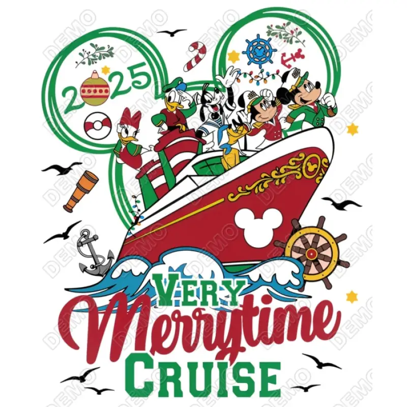 Merrytime Cruise Christmas  Disney DTF  Iron on Transfer Merrytime Cruise Christmas  Disney DTF  Iron on Transfer