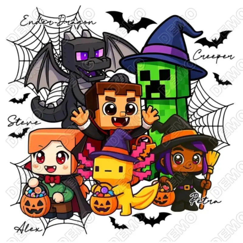 Minecraft Halloween  DTF Shirt Iron on Transfer