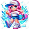 Roblox  Girl DTF Heat Iron on Transfer N4