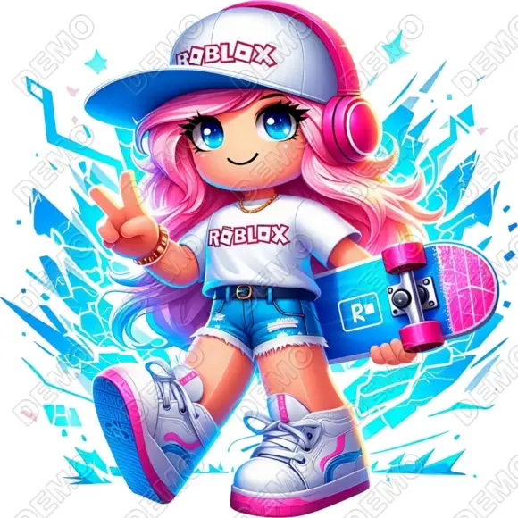 Roblox  Girl DTF Heat Iron on Transfer N4