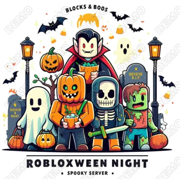 Roblox  Halloween DTF Heat Iron on Transfer