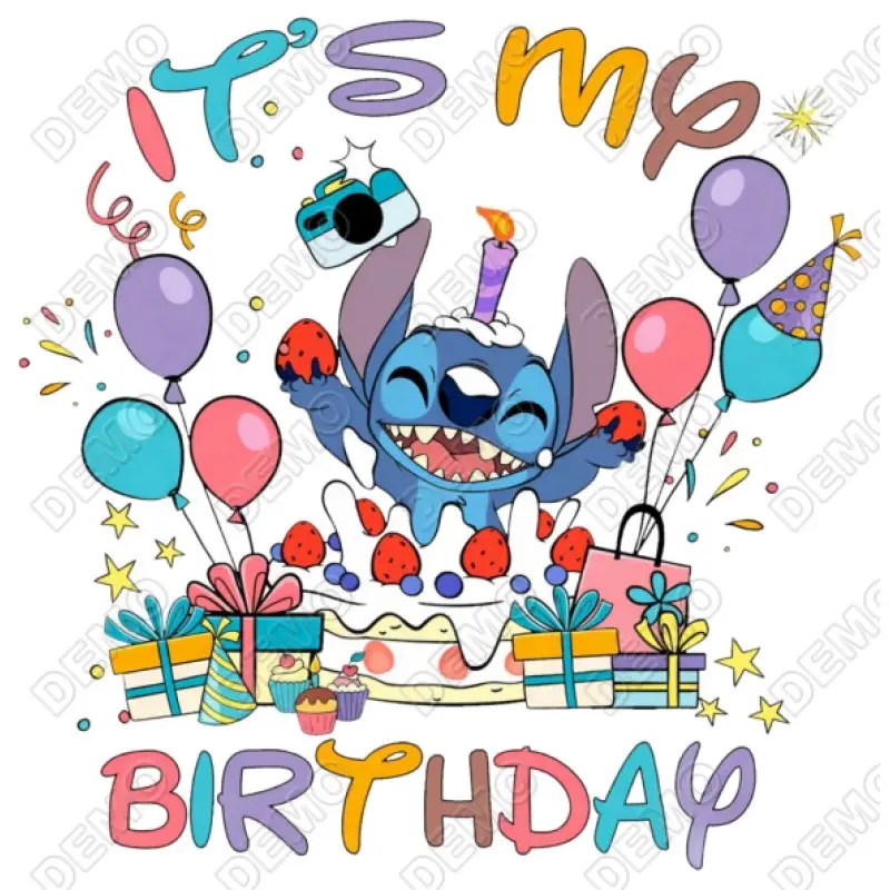 Stitch Birthday DTF  Shirt  Iron on Transfer