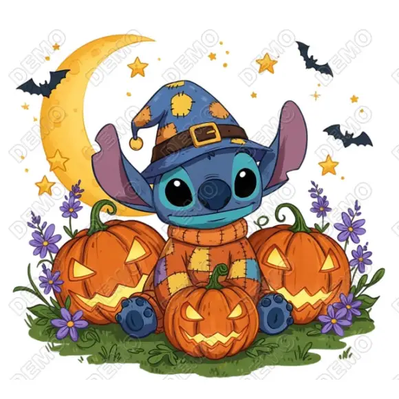 Stitch Halloween   DTF Iron on Transfer