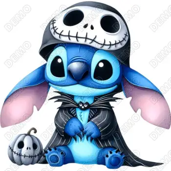 Stitch as Jack Skellington   DTF  Shirt Heat Iron On Transfer