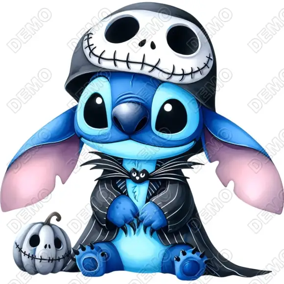 Stitch as Jack Skellington   DTF  Shirt Heat Iron On Transfer