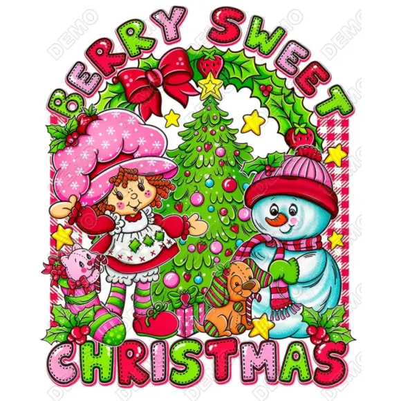 Strawberry Shortcake Christmas  DTF   Iron on Transfer