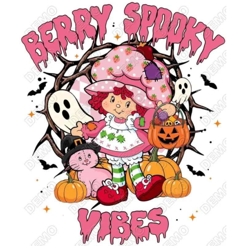 Strawberry Shortcake Spooky  Halloween DTF Iron on Transfer