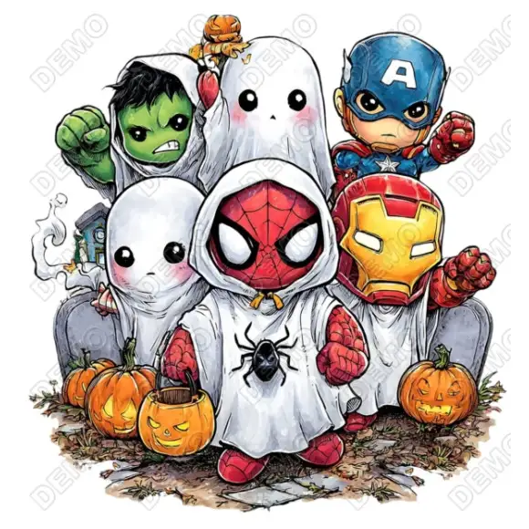 Super Hero Halloween DTF  Iron on Transfer N5