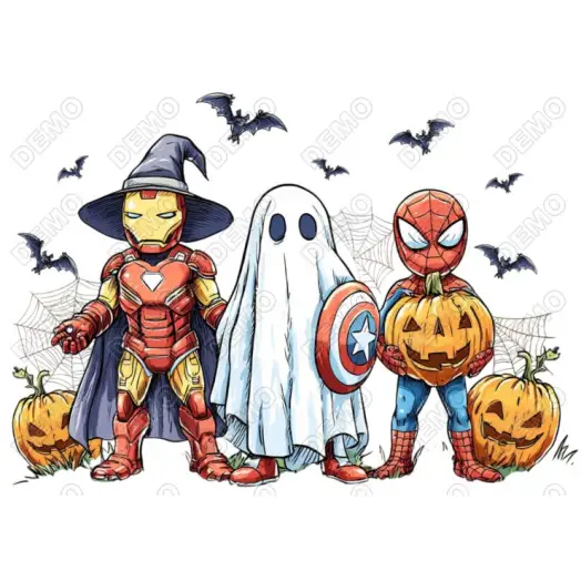 Super Heroes Halloween DTF  Iron on Transfer
