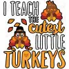 Thanksgiving I Teach Little Turkeys  DTF  Shirt Iron on Transfer