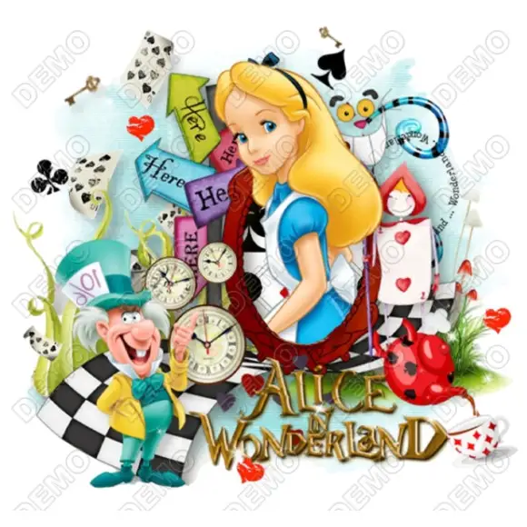 Alice in Wonderland DTF Shirt Iron on Transfer N10 Alice in Wonderland DTF Shirt Iron on Transfer N10