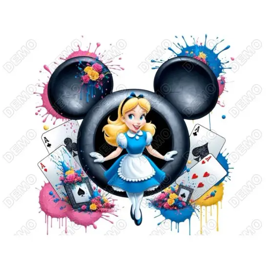 Alice in Wonderland DTF Shirt Iron on Transfer N3 Alice in Wonderland DTF Shirt Iron on Transfer N3