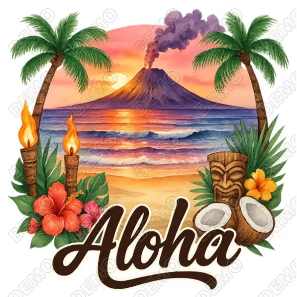 Aloha Hawaii DTF Iron on Transfer