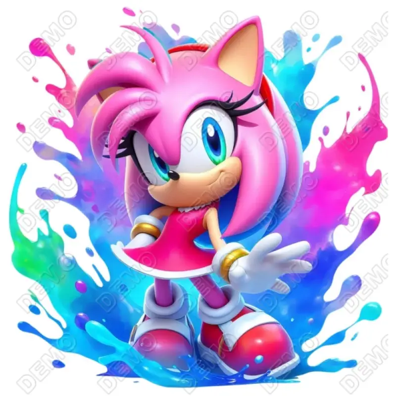 Amy Rose Sonic DTF T Shirt Iron on Transfer Amy Rose Sonic DTF T Shirt Iron on Transfer