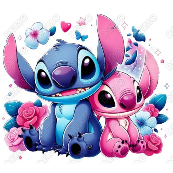 Angel and Stitch  DTF   Iron on Transfer