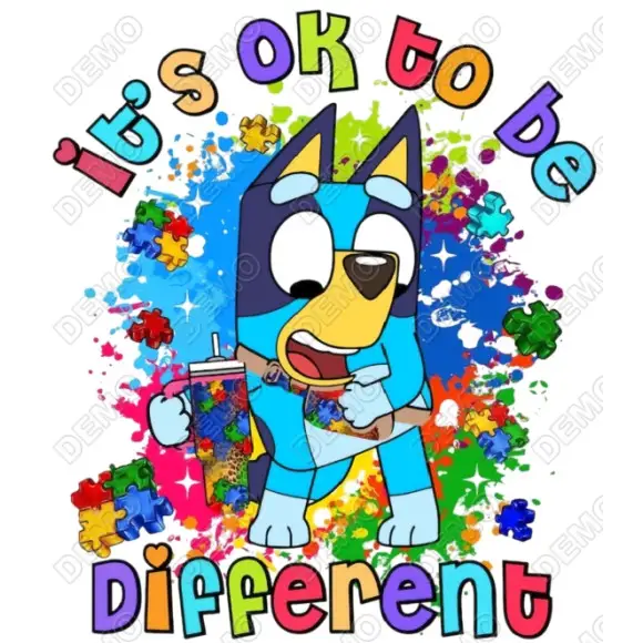 Autism Awareness Bluey DTF Iron on Transfer Autism Awareness Bluey DTF Iron on Transfer
