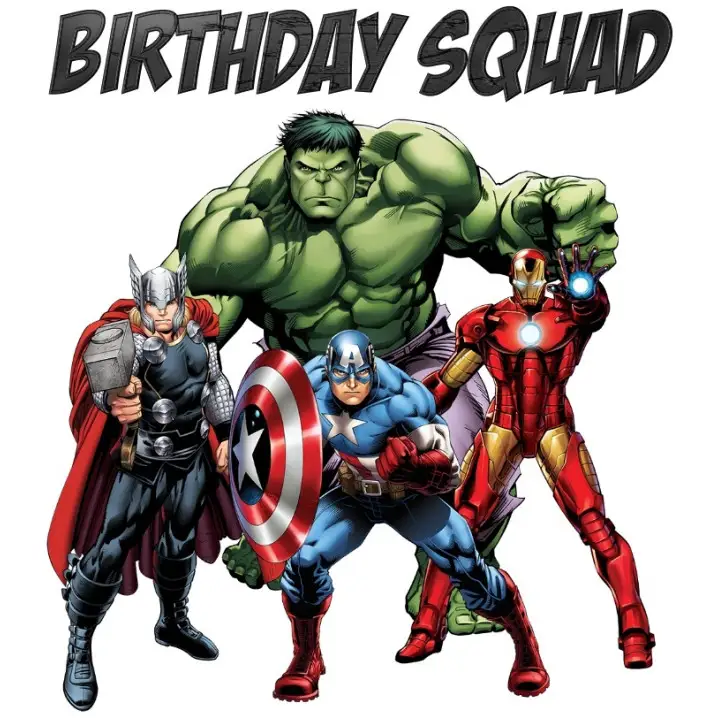 Avengers Birthday Squad DTF  Shirt Iron on Transfer