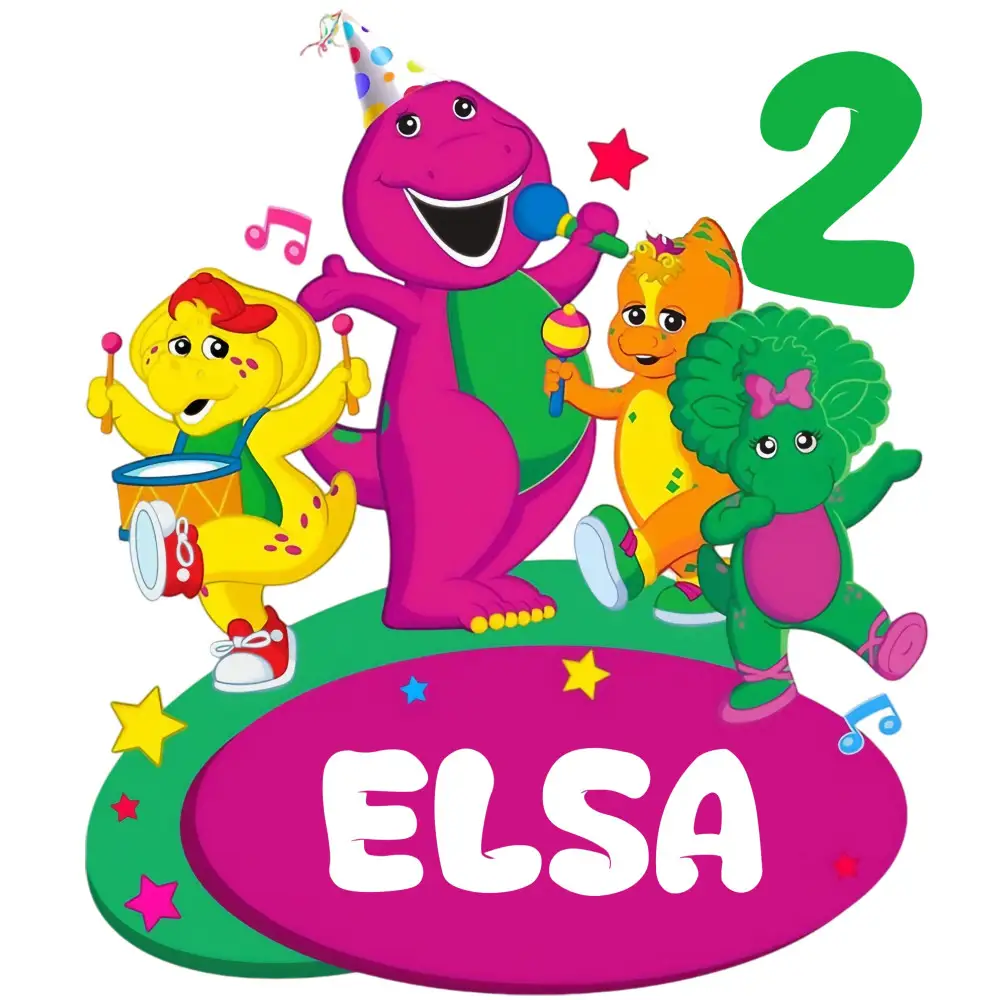 Barney   Birthday  Custom DTF Iron on Transfer