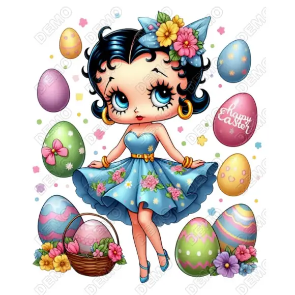Betty Boop Easter DTF Shirt Iron on Transfer Betty Boop Easter DTF Shirt Iron on Transfer