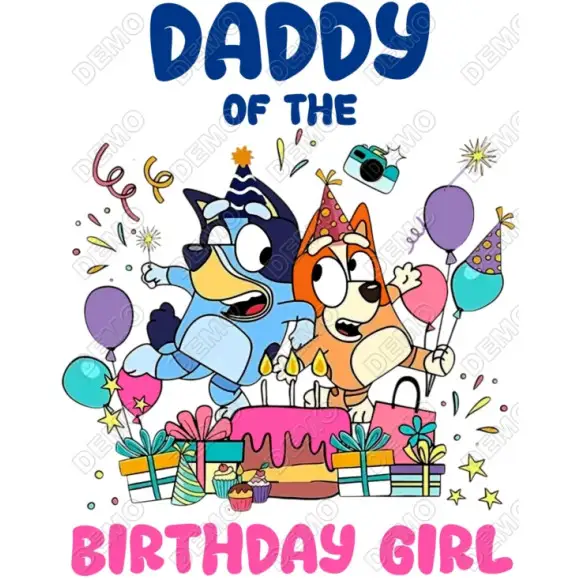Bluey Family Member Birthday Custom DTF Iron on Transfer Bluey Family Member Birthday Custom DTF Iron on Transfer