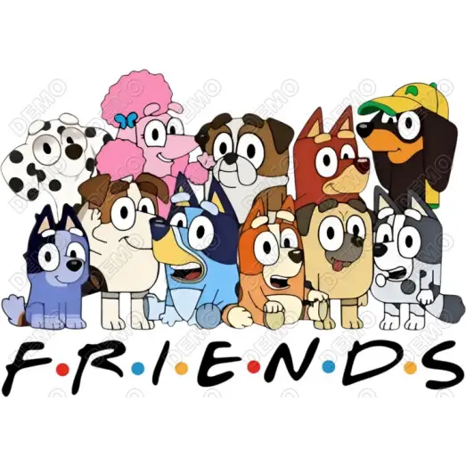 Bluey Friends DTF Iron on Transfer Bluey Friends DTF Iron on Transfer