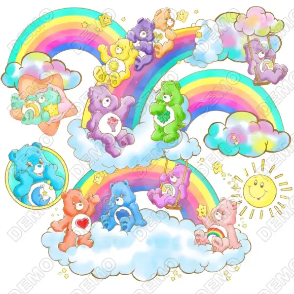 Care Bears Rainbow DTF Shirt Iron on Transfer Care Bears Rainbow DTF Shirt Iron on Transfer