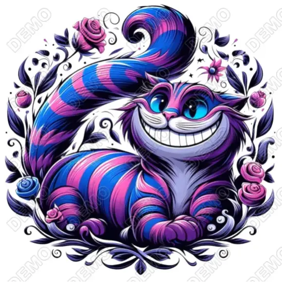 Cheshire Cat DTF T Shirt Iron on Transfer Cheshire Cat DTF T Shirt Iron on Transfer