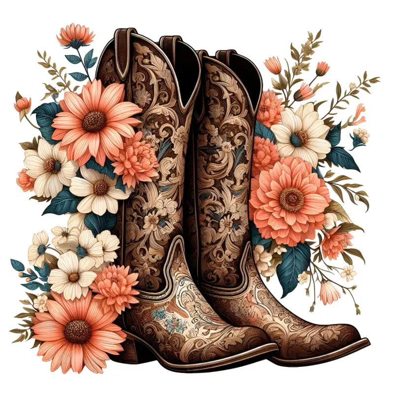 Cowgirl Boots DTF Iron on Transfer Cowgirl Boots DTF Iron on Transfer