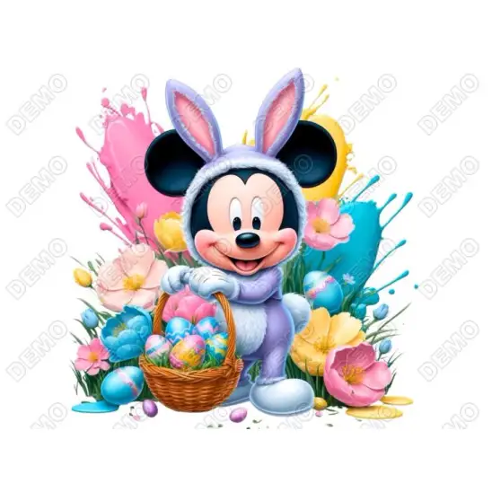 Easter Bunny Mickey Mouse DTF Iron On Transfer Easter Bunny Mickey Mouse DTF Iron On Transfer