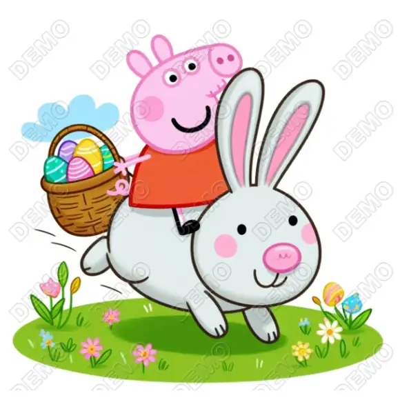 Easter Peppa Pig Bunny  DTF  Iron on Transfer