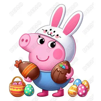 Easter Peppa Pig DTF  Iron on Transfer 