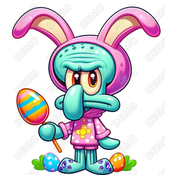 Easter Squidward Tentacles DTF Iron on Transfer Easter Squidward Tentacles DTF Iron on Transfer