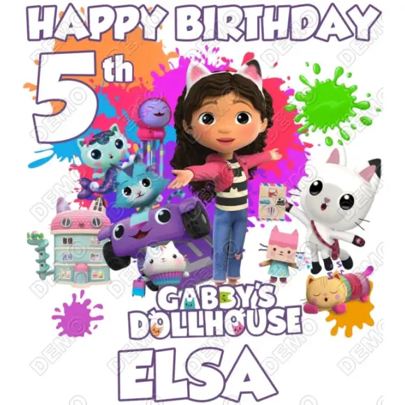 Gabby's Birthday  Custom Name/Age  DTF  Iron on Transfer