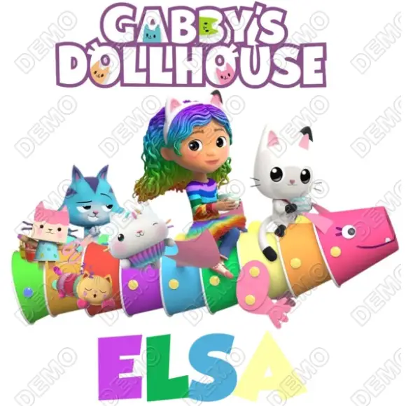 Gabby's Dollhouse  Custom Name  DTF    Iron on Transfer