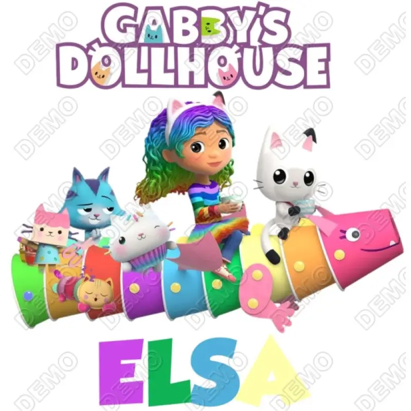 Gabby's Dollhouse Custom Name DTF Iron on Transfer Gabby's Dollhouse Custom Name DTF Iron on Transfer